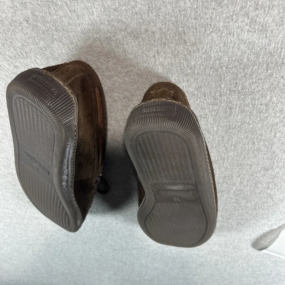 Men's Minnetonka Essential Hardsole Brown Ruff Size 12